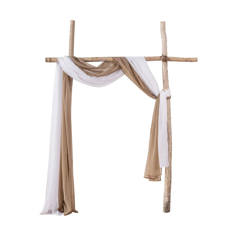 MIULEE Luxury Sheer Voile Elegant Window Scarf Topper - Long Valance Solid Treatment Swags Drapes for Ceremony, Wedding, Canopy Bed - 54" x 216" White 1 Piece - Image 2